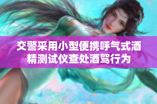 交警采用小型便携呼气式酒精测试仪查处酒驾行为
