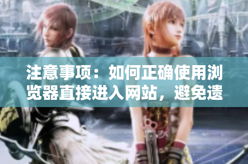 注意事项：如何正确使用浏览器直接进入网站，避免遗失个人信息