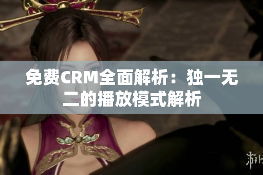 免费CRM全面解析：独一无二的播放模式解析