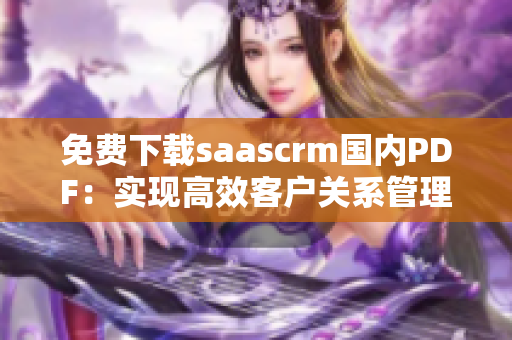 免费下载saascrm国内PDF：实现高效客户关系管理