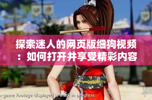 探索迷人的网页版细狗视频：如何打开并享受精彩内容