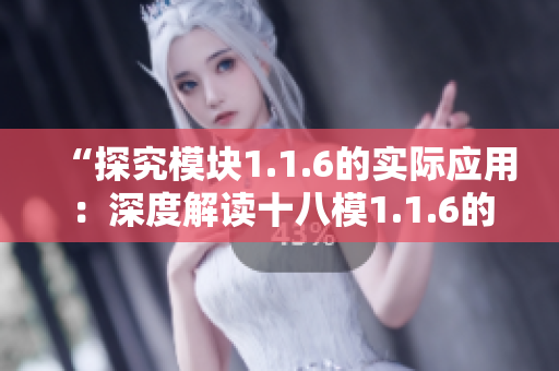 “探究模块1.1.6的实际应用：深度解读十八模1.1.6的关键应用场景”