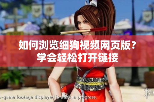 如何浏览细狗视频网页版？学会轻松打开链接