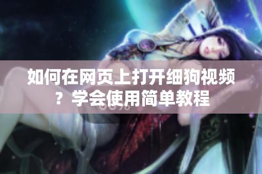 如何在网页上打开细狗视频？学会使用简单教程