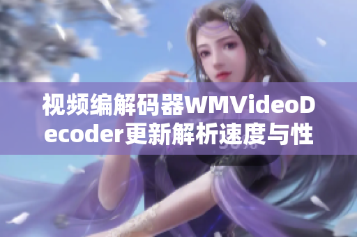 视频编解码器WMVideoDecoder更新解析速度与性能