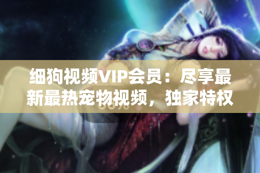 细狗视频VIP会员：尽享最新最热宠物视频，独家特权等你来领！