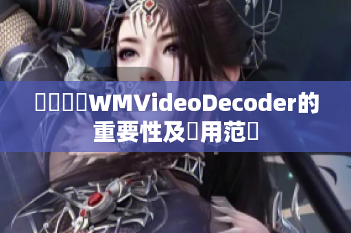 視訊編碼WMVideoDecoder的重要性及應用范疇
