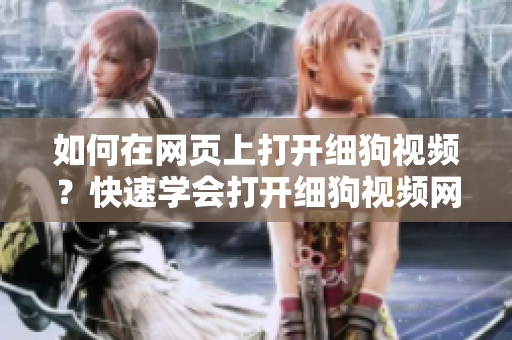 如何在网页上打开细狗视频？快速学会打开细狗视频网页版的方法