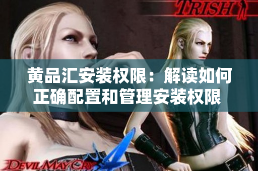 黄品汇安装权限：解读如何正确配置和管理安装权限 