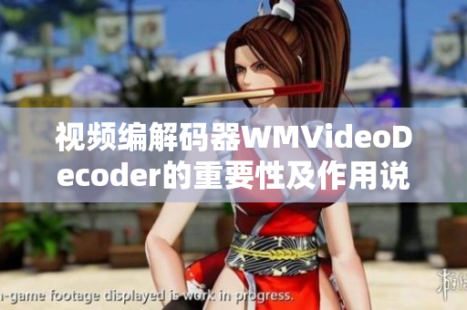 视频编解码器WMVideoDecoder的重要性及作用说明